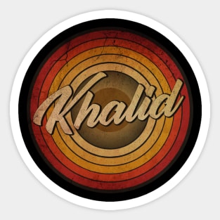 arjunthemaniac,circle retro faded Khalid Sticker